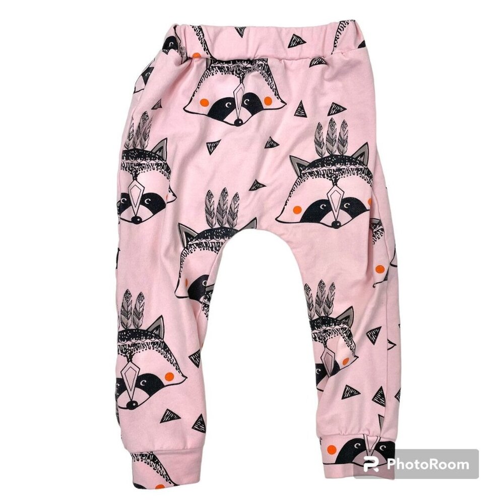 Kids Tales Pink Raccoon Jogger Pants